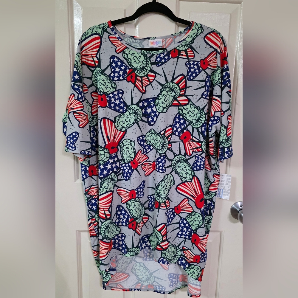 LuLaRoe Statue of Liberty Irma Tunic XL NWT
